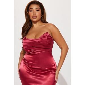 Naomi Satin Maxi Gown - Wine